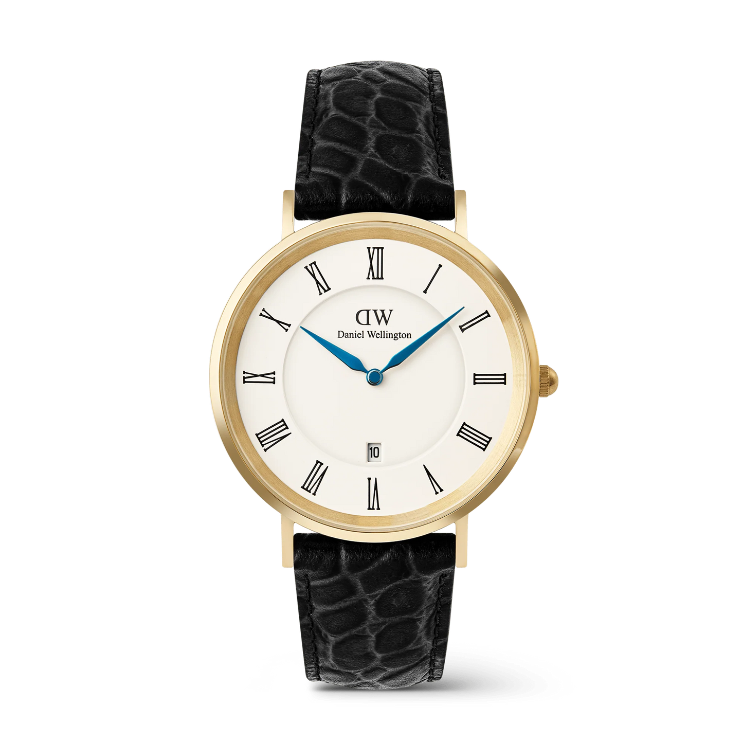 Daniel Wellington Classic Romas Numerals Dial with Date Gents Black Croc Leather Watch