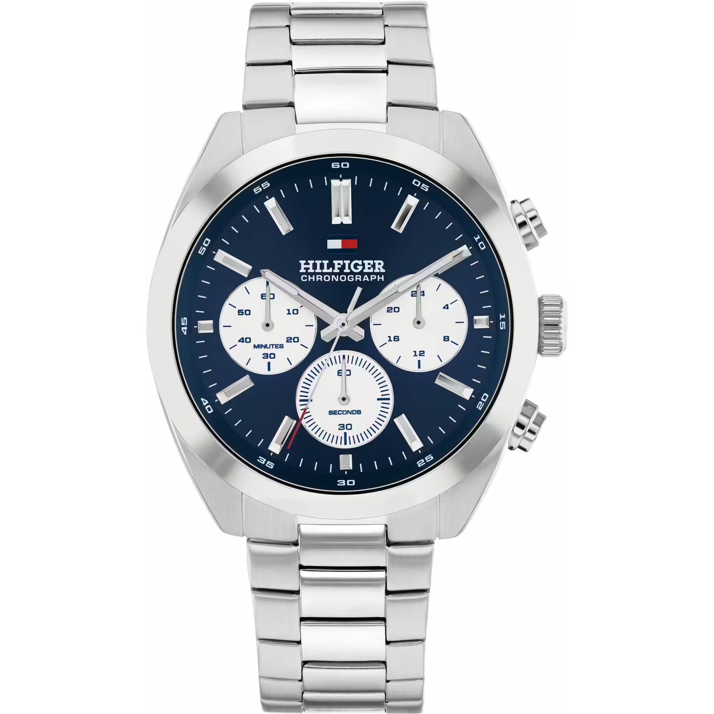 TOMMY HILFIGER BLUE CHRONO GENTS STAINLESS STEEL WATCH