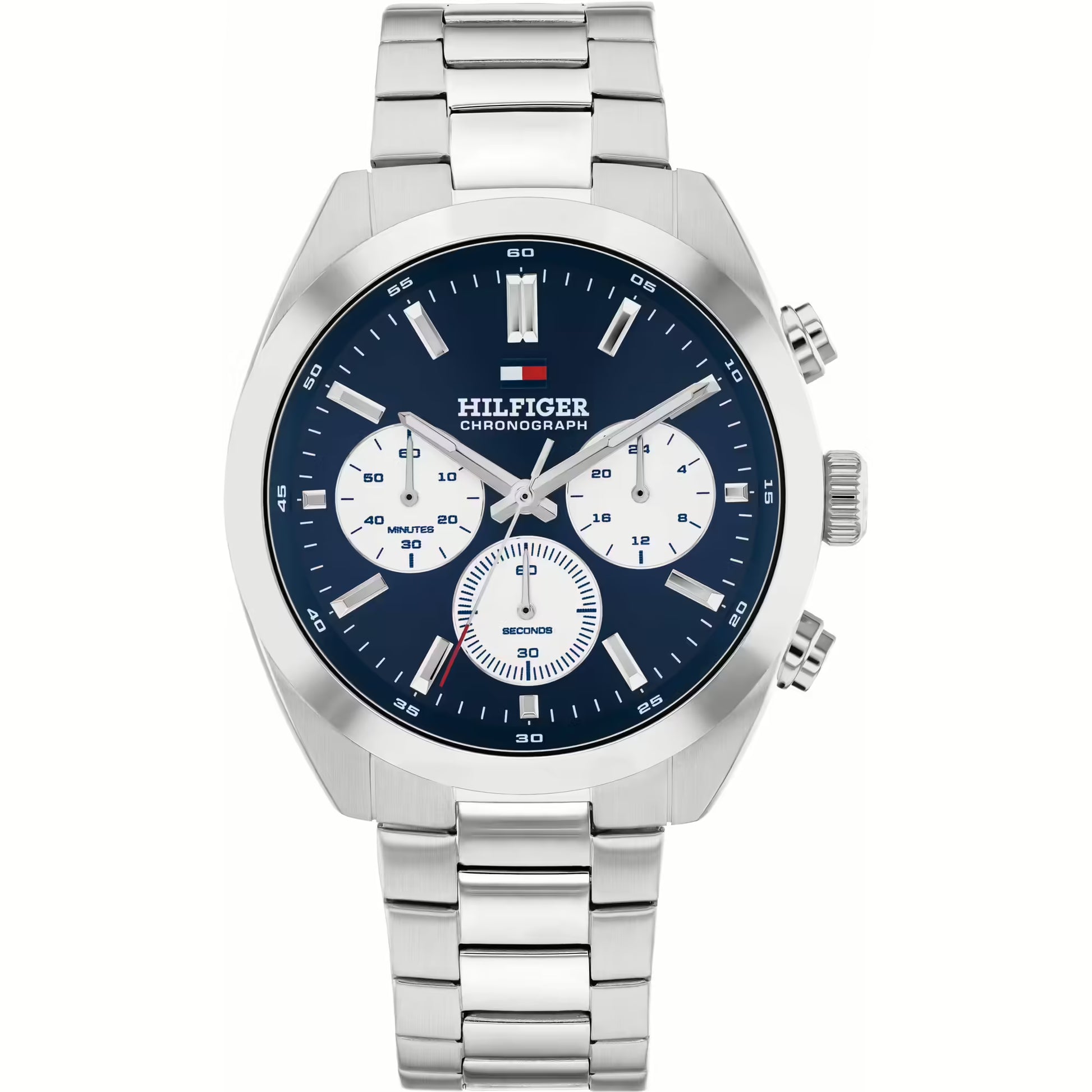 TOMMY HILFIGER BLUE CHRONO GENTS STAINLESS STEEL WATCH