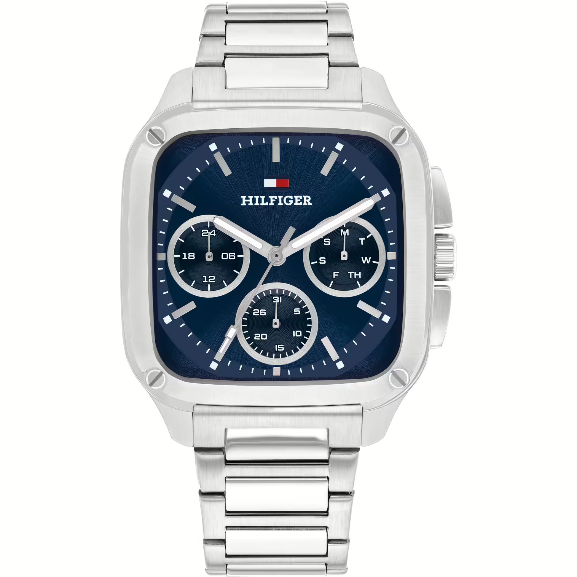 TOMMY HILFIGER BLUE CHRONO GENTS STAINLESS STEEL WATCH