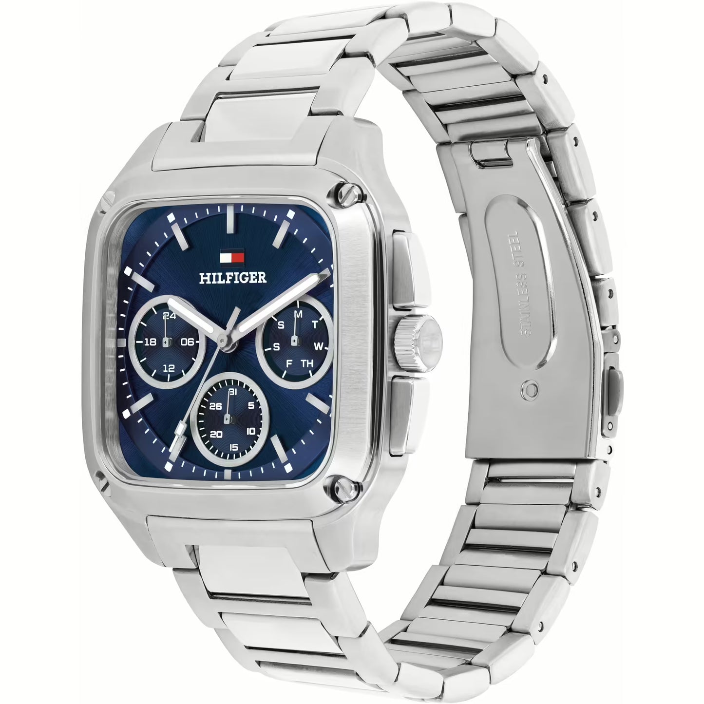 TOMMY HILFIGER BLUE CHRONO GENTS STAINLESS STEEL WATCH
