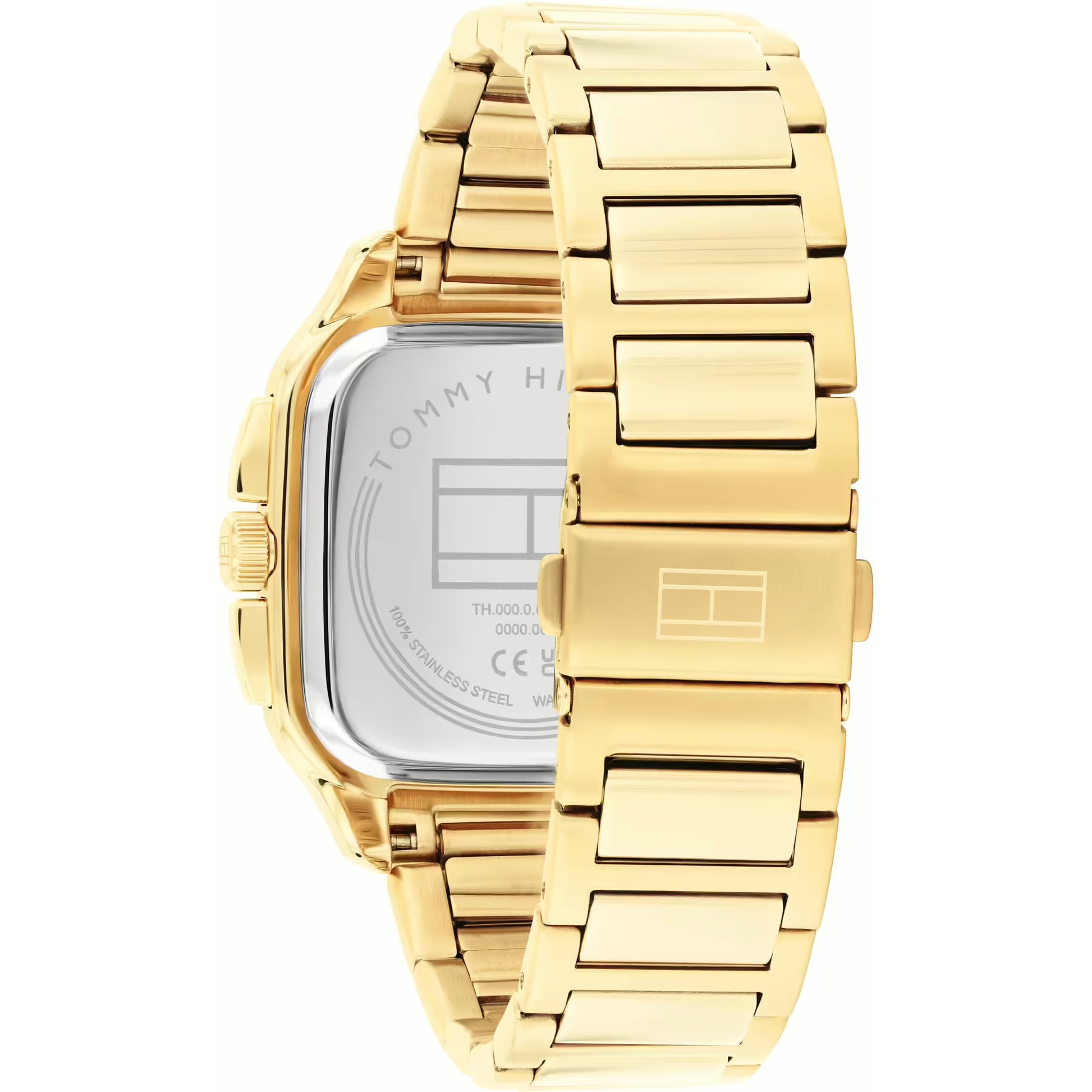 TOMMY HILFIGER GREEN CHRONO GENTSGOLD STAINLESS STEEL WATCH