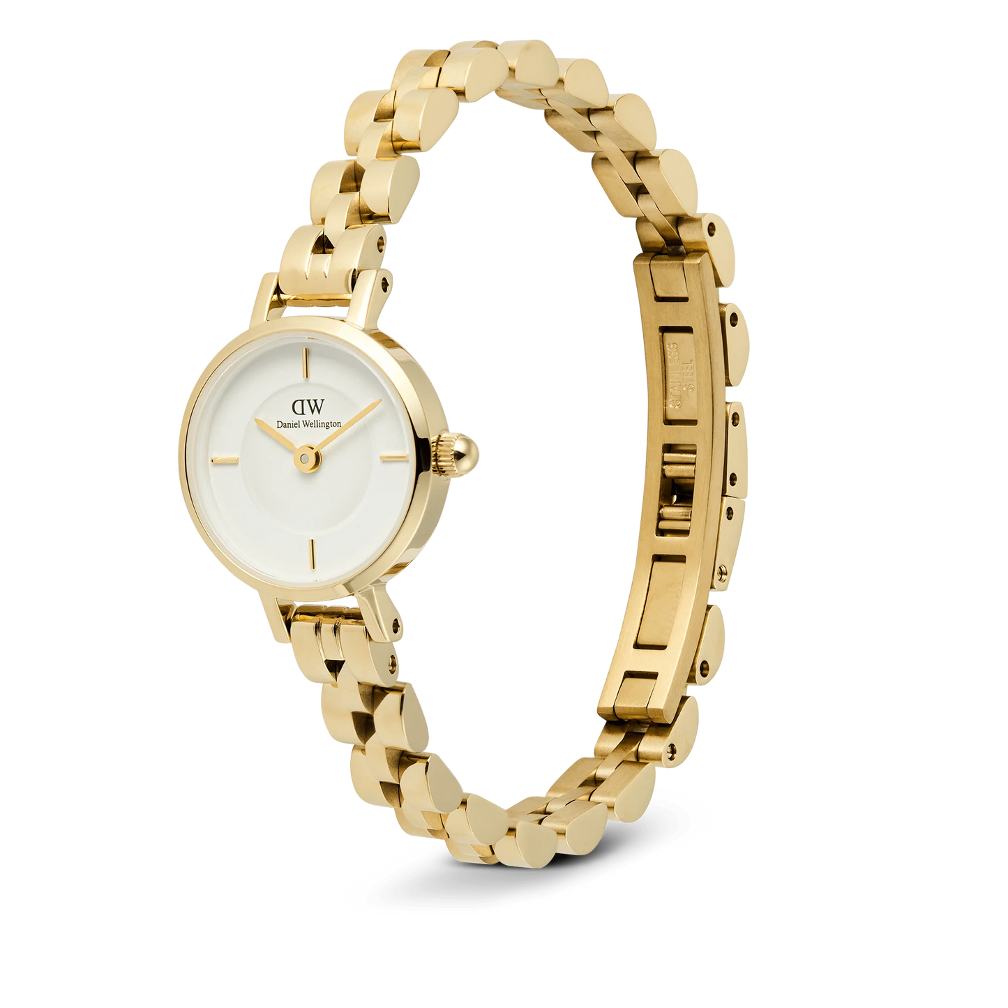 Daniel Wellington Petite Mini Arch 3-link White Gold Dial Ladies Gold Stainless Steel Watch