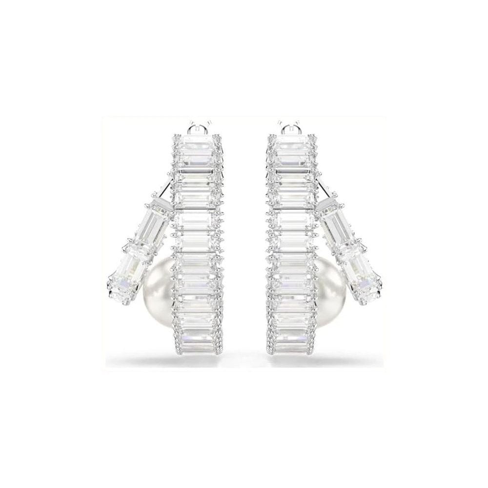 x Ariana Grande Swarovski Zirconia and Pearl Hoop Earrings