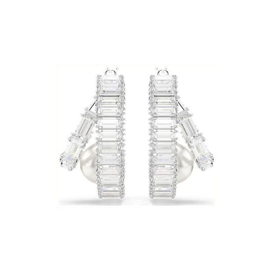 x Ariana Grande Swarovski Zirconia and Pearl Hoop Earrings
