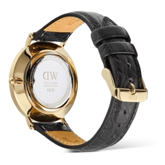 Daniel Wellington Classic Romas Numerals Dial with Date Gents Black Croc Leather Watch