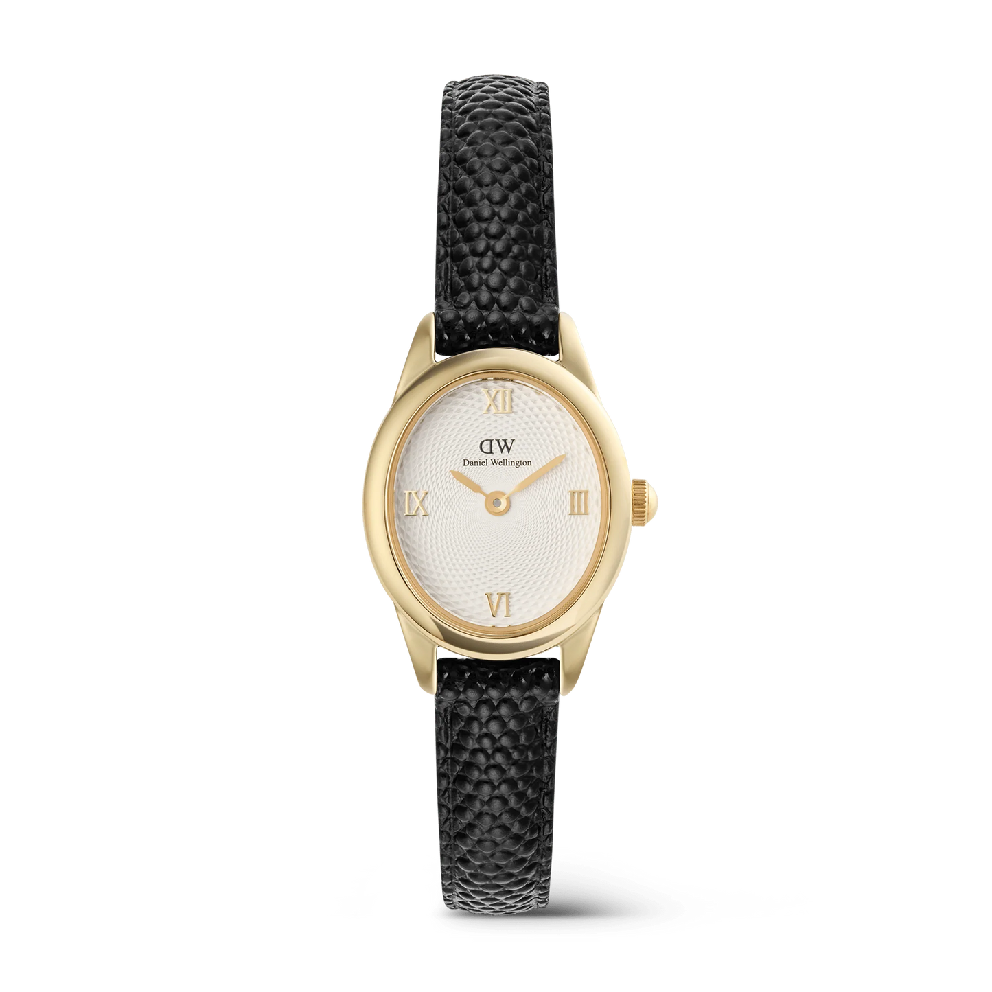 DW OPHELIA MINI BLACK LIZARD LEATHER LADIES WATCH