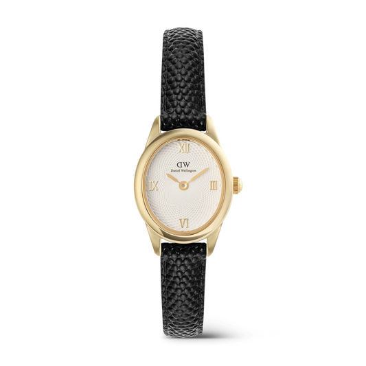 DW OPHELIA MINI BLACK LIZARD LEATHER LADIES WATCH