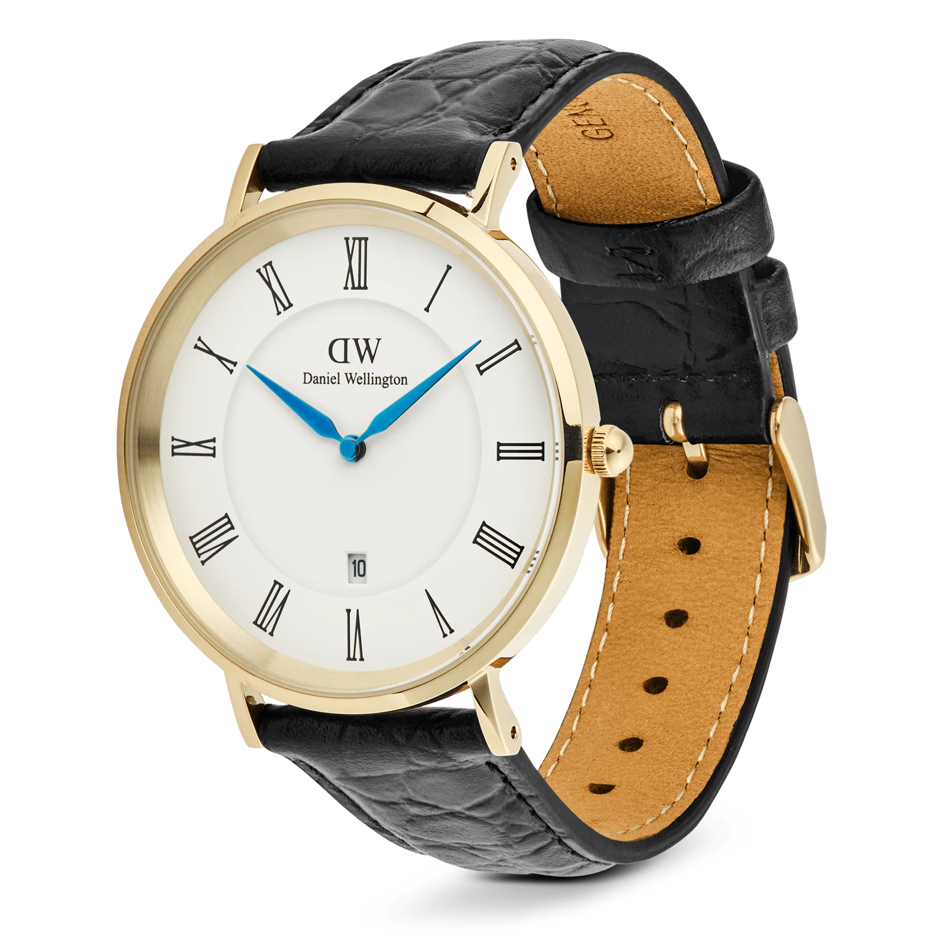 Daniel Wellington Classic Romas Numerals Dial with Date Gents Black Croc Leather Watch