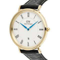 Daniel Wellington Classic Romas Numerals Dial with Date Gents Black Croc Leather Watch
